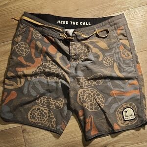 Howler Brothers Orange and Gray Board Shorts Swim